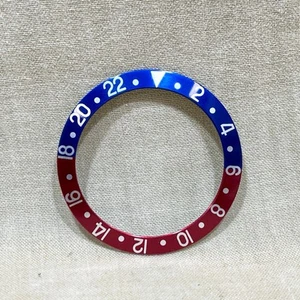 ROLEX Bezel Insert GMT Master 1675 Stainless Steel Pepsi Red & Blue 1970's - Picture 1 of 4
