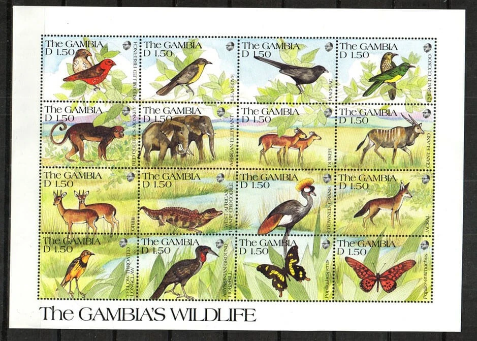 Sello de Gambia 1063 - Vida silvestre de Gambia, hoja de 16 Foto 1 de 1