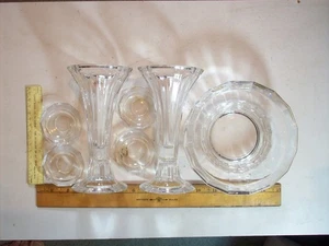 Manny VASE BOWL DANSK INTERNATIONAL DESIGNS LTD JAPAN FULL LEAD CRYSTAL TRAY SET - Picture 1 of 10