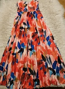 NWT Spring $392 HUTCH Ayla Floral Pleated Long Dress Size XL - Picture 1 of 7