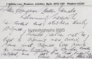 WW2 RAF Battle of Britain ace Al Deere DFC hand written and signed note - No2 - Picture 1 of 1