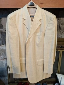 Abrigo Deportivo Para Hombre BACHRACH Amarillo Sólido 42S 100% Seda Hecho en Columbia Completamente - Imagen 1 de 3
