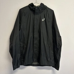 ASICS Lightweight Hooded Rain Jacket Black Coat. Size Small - Picture 1 of 11