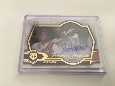 2021 Topps Five Star Pentamerous Signatures Rod Carew Auto /25 Twins, HOF - Image 1 of 4