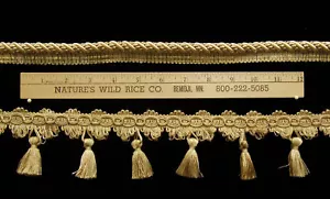 LOTE DE 2 ELEGANTES CORDONES Y BORLAS BEIGE MARRÓN ORO CREMA TR 595 - Imagen 1 de 2