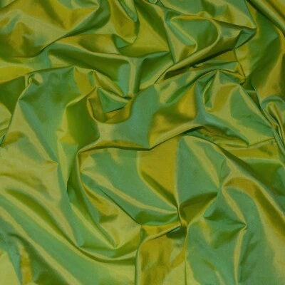 Yellow/Green Tissue Taffeta, 100% Silk Fabric, 0.50 Yard Pc, 44" Wide (TS-7333) - Image 1 of 3