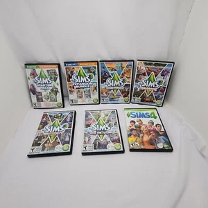 The Sims 3 game lot Sims 4 PC game total of 7 games PC gaming expansion packs - Picture 1 of 16