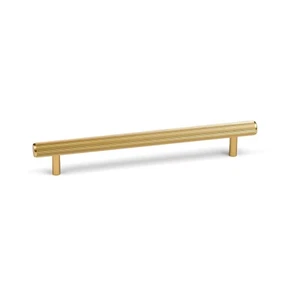 10x Brass 160mm Handles Gold Kitchen Cabinet Cupboard Reeded Grooved Drawer Pull - Picture 1 of 9