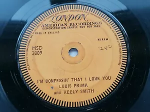 LOUIS PRIMA & KEELY SMITH ONE SIDED LONDON DEMO I'M CONFESSIN' THAT I LOVE YOU - Picture 1 of 3