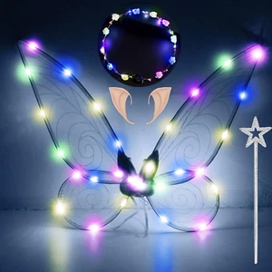 Yeahboom LED Feenflügel Leuchtende,Schmetterlingsflügel Mit Elfenöhren,Led Fee S - Bild 1 von 12