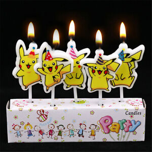  Birthday POKEMON Cake PIKACHU Candles Topper Party Decorations