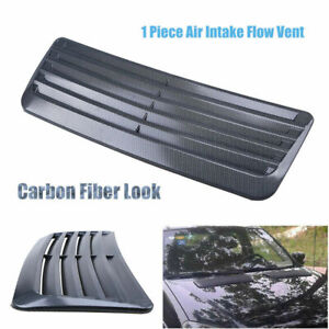 Air Vent Flow Intake Grill Front Hood Scoop Vent Bonnet Cover Carbon Fiber Style