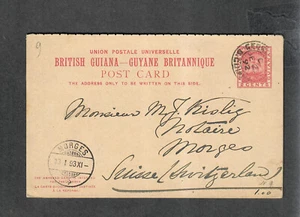British Guiana Sc#N9 Unsevered Postal Card W/ Mint Answer Card - Bild 1 von 2