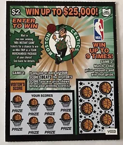 Boleto de lotería SV instantáneo de baloncesto Boston Celtics más grande, sin valor en efectivo - Imagen 1 de 1