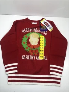 Home Alone Youth Size S 7/8 Ya Filthy Animal Red Holiday Christmas Ugly Sweater - Picture 1 of 6