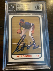 Pete O'Brien 1981 TCMA Tulsa Drillers Minor League Rookie RC Auto Signed BAS - Picture 1 of 1