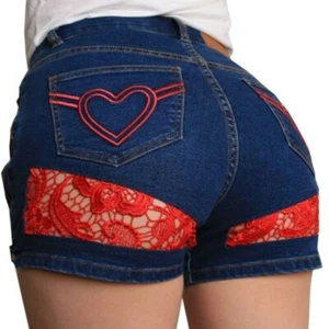 Women's Hot Shorts With Side Zippers, Stretchy Denim Shorts. - Picture 1 of 10