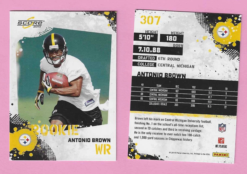 37 card lot of 2010 Score #307 Antonio Brown RC rookie card - from factory sets - Image 1 of 1