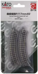 KATO N Scale 20-176 UNITRACK Compact 117mm (4 5/8) Radius 45 degree Curve Track - Picture 1 of 1