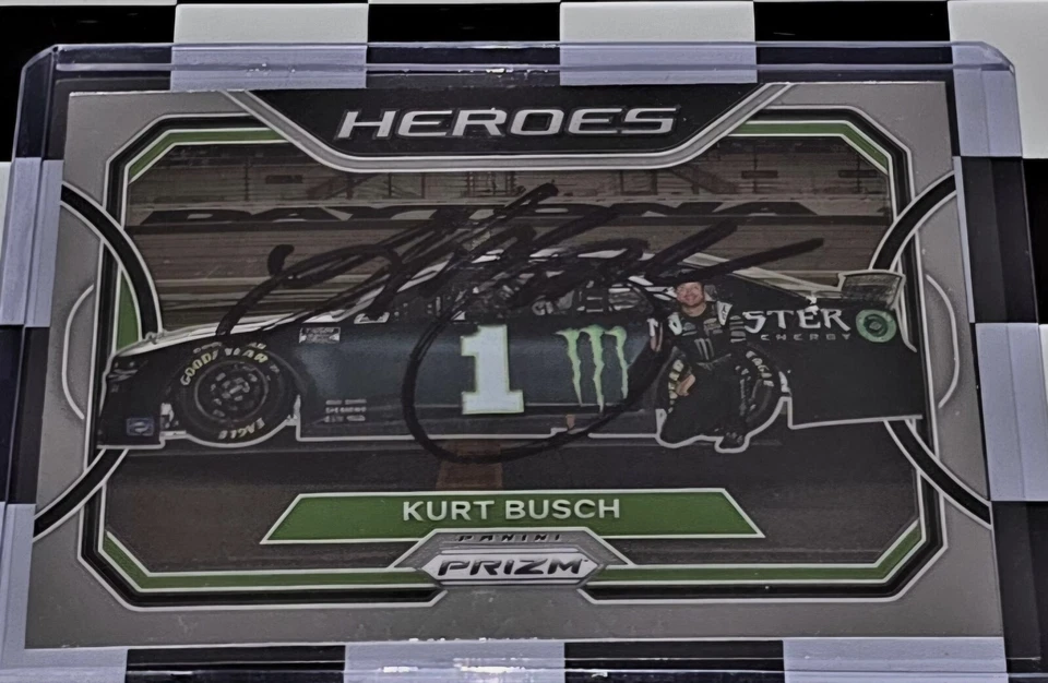 TARJETA DE CARRERAS NASCAR FIRMADA POR KURT BUSCH CHIP GANAASI RACING KB02 Foto 1 de 1