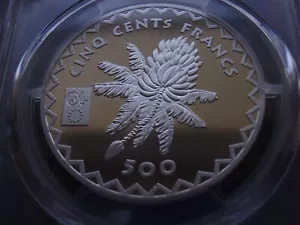 Rwanda Africa 500 Francs 2002 Silver Proof PCGS PR69 DCAM only 500 pieces - Picture 1 of 3