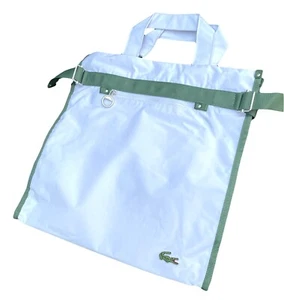 LACOSTE TOTE BAG Small Vertical Zipped Vintage M09 Croco-Net 7 White NEW - Picture 1 of 14