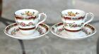 2 Vintage Grindley Flat Demitasse Cup & Saucer Sets Connaught Pattern England