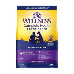 Wellness Complete Health Large Breed Dry Dog Food with Grains, Natural Ingred... - Picture 1 of 11