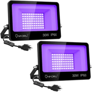 Onforu 2 Pack 30W LED Black Lights, Blacklight Flood Light with Plug, IP66 for - Picture 1 of 6