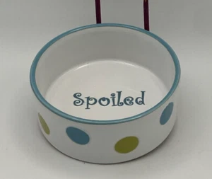 PetRageous Designs Futternapf "Spoiled" Polka Dots Steinzeug Hund Katze Haustier - Bild 1 von 2