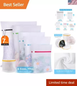 Ultimate 7 Pack 6 Size Mesh Laundry Bags Set for Delicates with AUTO-Lock Zip... - Picture 1 of 10