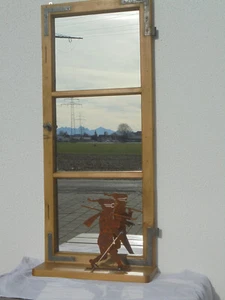 Spiegelfenster mit Ablage Spiegel Sprossfenster alt Fensterspiegel Landhaus 1516 - Bild 1 von 7