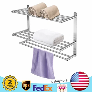 3 Schichten Badezimmer Wandmontage Handtuchhalter Handtuchhalter für Hotel Edelstahl - Bild 1 von 10