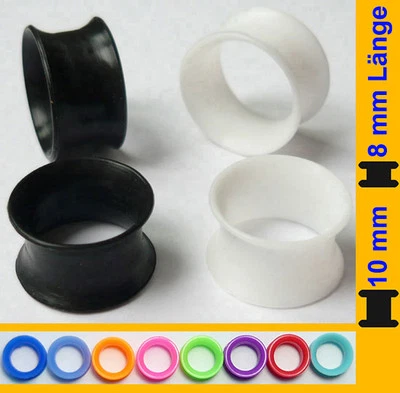 Extra Soft Silikon Flesh Tunnel Silicone Ear Plug Ohr Piercing double flared - Bild 1 von 4