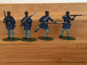 4 Union infantry 54th Massachusetts Regt. American Civil War 54mm plastic - Picture 1 of 4
