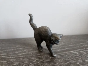 Vintage Franklin Mint Signed TFM 1986 Curio Cabinet Scaredy Cat Pewter Figurine - Picture 1 of 4