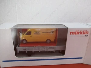 MÄRKLIN H0 Niederbordwagen + Herpa Mercedes Sprinter + Briefmarke Deutsche Post - Bild 1 von 9