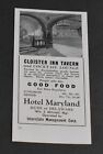 1935 Print Ad Chicago Hotel Maryland Cloister Inn Tavern Rush Delaware art Food