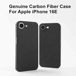 Funda rígida delgada mate delgada delgada de fibra de carbono de aramida genuina para Apple iPhone 16E - Imagen 1 de 16