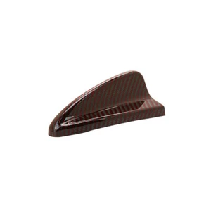 Glossy Red Black Twill Weave Carbon Fiber Stick On Shark Fin Car Roof Topper - Picture 1 of 6