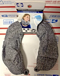 NUEVO CON ETIQUETAS Sealy Premium Espuma con Memoria Almohada de Viaje en Forma de U Soporte para Cuello Cojín Gris - Imagen 1 de 3