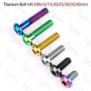 Tgou Titanium Bolt M6 M8 Flat Truss Hex Screw for Motorcycle Bicycle Dics Brake - Picture 1 of 12