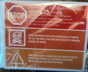 Pegatina de advertencia de orden policial segura para armas - Imagen 1 de 1