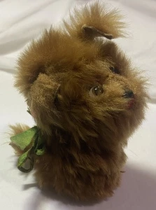 Vintage Hand Made Stuffed Dog 3" Doll Dollhouse Plush Brown Puppy - Picture 1 of 6