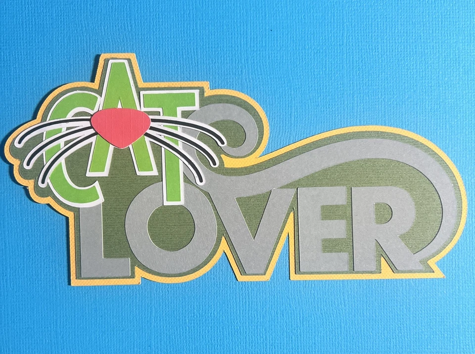 Cat Lover Title для скрапбукинга штамповка. Многослойные. Ручная работа. - Изображение 1 из 1