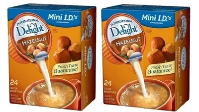 Paquete de 2 cajas individuales de crema de café de avellanas International Delight Foto 1 de 3