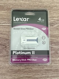 Lexar 4GB Platinum II Memory Stick PRO Duo Adapter Sony New Sealed  - Picture 1 of 3