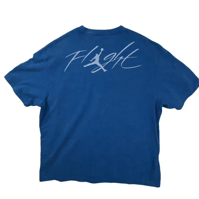 Camiseta Air Jordan Azul Manga Corta Flight Jumpman Gráfico Delantero Trasero Para Hombre XXL Foto 1 de 4