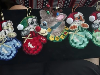 Christmas Reindeer  Magnet & Cat Hangers Plastic Canvas Door Knob Hangers Set “5 - Image 1 of 4