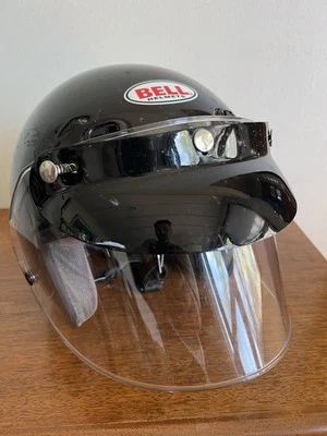 Capacete de motocicleta vintage Bell RT preto tamanho grande viseira preta - Imagem 1 de 4